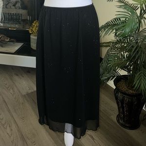 Beautiful Vintage Y2K Black Sparkle Midi Skirt